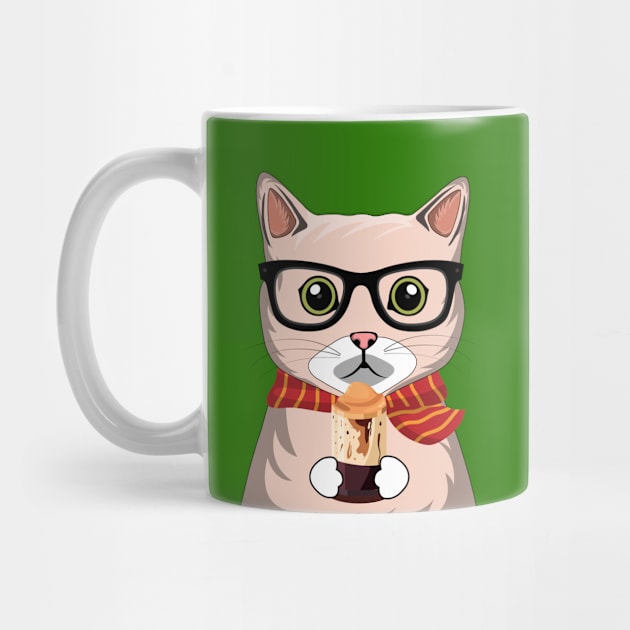 Funny Chocolate Coffee Cat by Sruthi